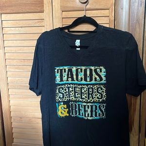 Crazy Train Tacos Steers & Beers Tee - Large
